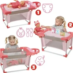 Table A Langer Poupon 6 Accessoires - Nursery 3 En 1