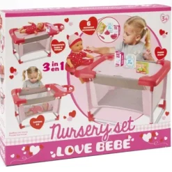 Table A Langer Poupon 6 Accessoires - Nursery 3 En 1