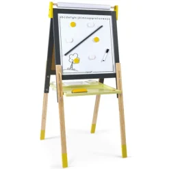 Tableau Reglable En Bois Ardoise Et Magnetique - Jaune