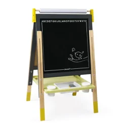 Tableau Reglable En Bois Ardoise Et Magnetique - Jaune