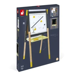 Tableau Reglable En Bois Ardoise Et Magnetique - Jaune
