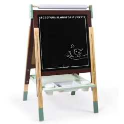 Tableau Reglable En Bois Ardoise Et Magnetique - Marron