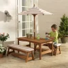 Table Avec Bancs Et Parasol