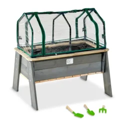 Table Jardiniere En Bois Avec Serre Et Outils De Jardinage