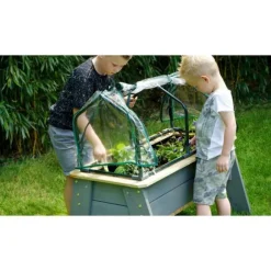Table Jardiniere En Bois Avec Serre Et Outils De Jardinage