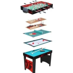 Table Multi Jeux 12 En 1 - Baby Foot Billard Et Jeux De Société
