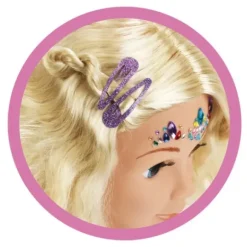 Tete A Coiffer Et A Maquiller Avec Accessoires Et Stickers - 33 Cm