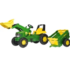 Tracteur A Pedales Rollyjunior John Deere Avec Remorque