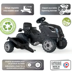 Tracteur Farmer Xl Noir + Remorque